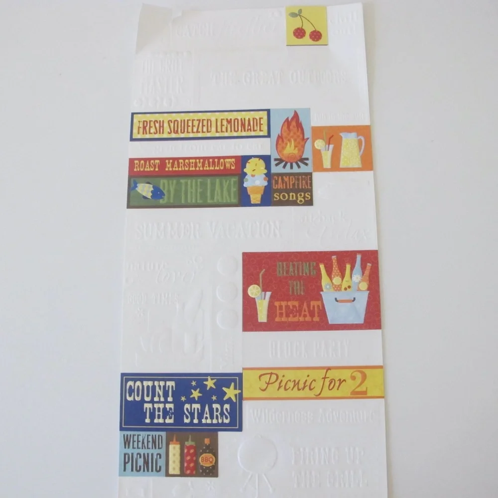 Scrapbooking Sticker Bundle For Paper Crafts Camping BBQ Stickers (New & Used)